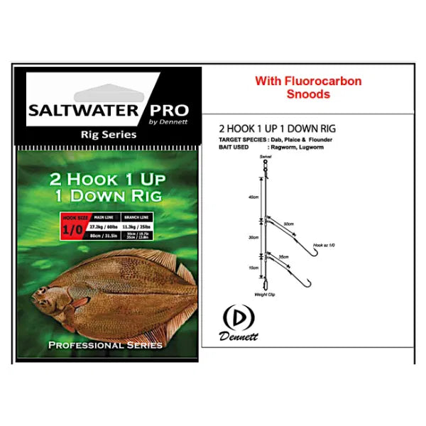 Dennett Saltwater Pro Series 2 Hook 1 Up 1 Down Rig – Baracuda Fishing ...
