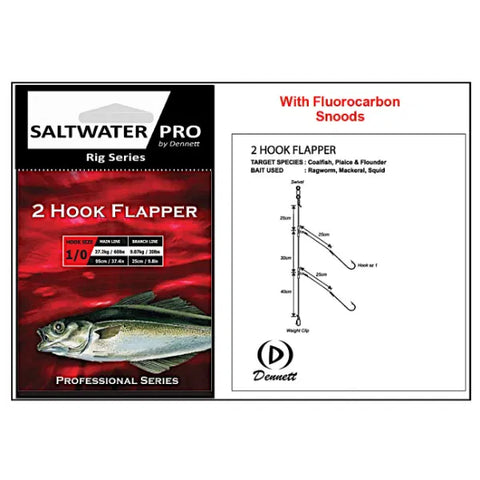 Dennett Saltwater Pro Series 2 Hook Flapper Rig