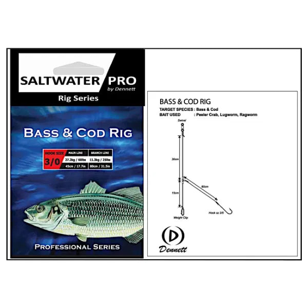 Dennett Saltwater Pro Bass & Cod Rig – Baracuda Fishing Tackle