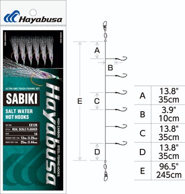 Haybusa Sabiki Ultra Violet/Scale Flasher EX126